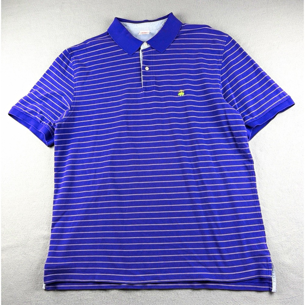 Brooks Brothers Performance Polo Men's XXL Purple Stripe Original Fit Shirt